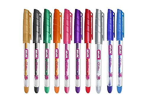 Win Glitter Gel Pen Multicolor - 10 Pcs Zipper Pack –