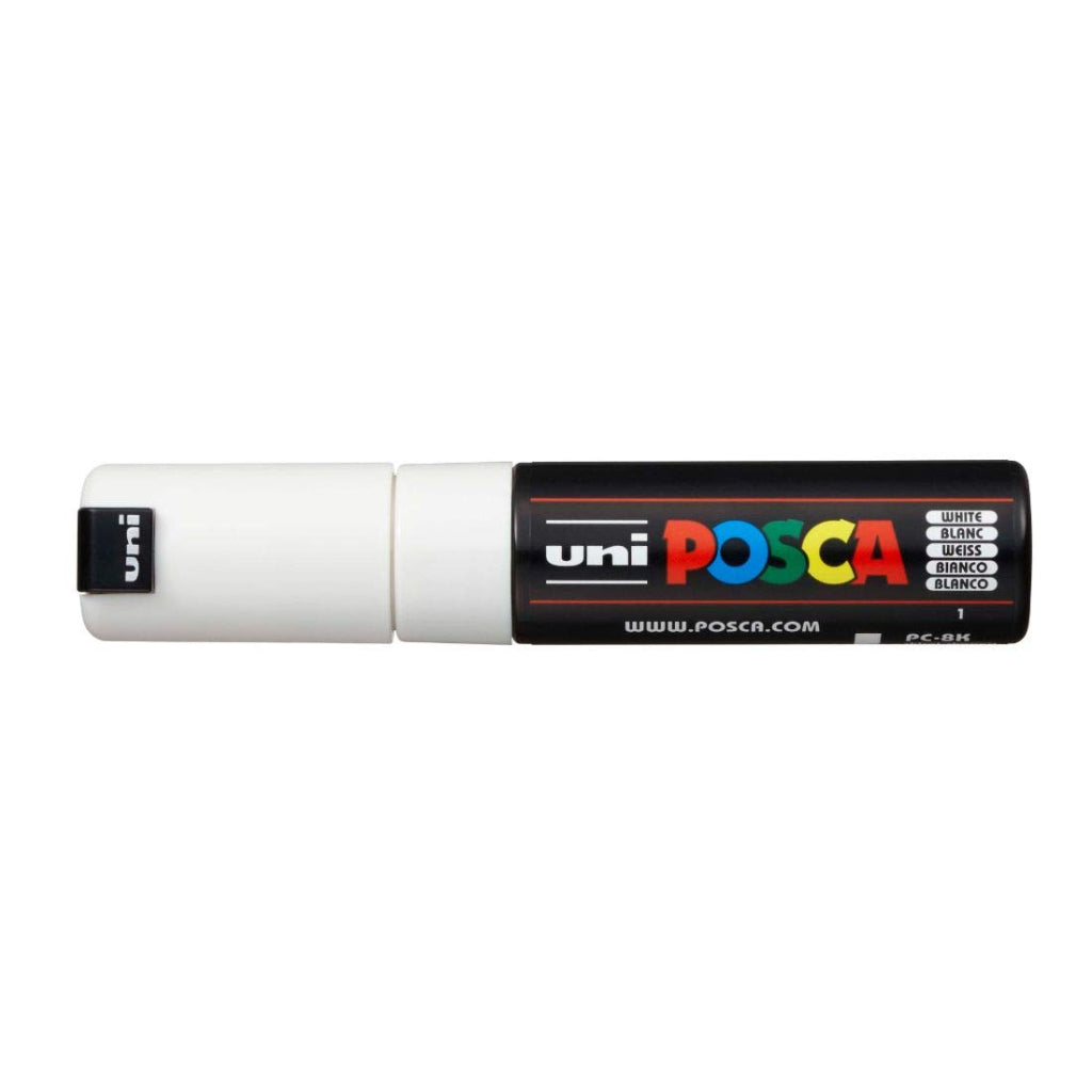 Uni-Ball Posca Pc-8K Bold Point Chisel Shaped Marker Pen (8.0 mm- Whit –