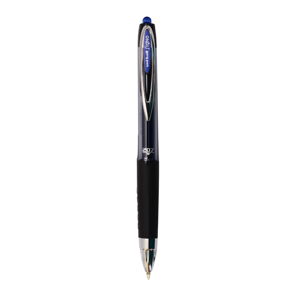 Uni Ball Signo 207 Blue Medium 0.7mm Blue Retractable Gel Ink Pen 3 CountPens and Pencils