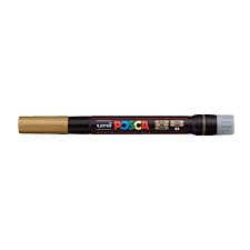 uni-ball Posca PCF-350 1-10 mm Soft Brush Tip Paint Marker Pen, Gold Ink, Pack of 1