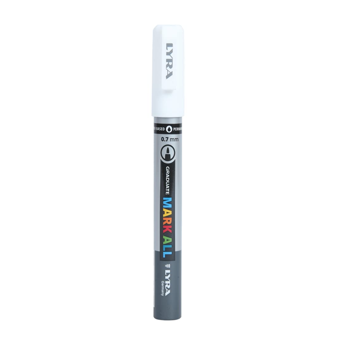 Lyra Graduate Mark All 0.7mm Permanent Art Marker , White, Pack of 1