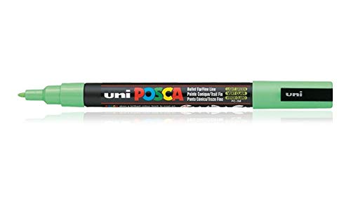 uni-ball Posca 3M 0.9-1.3 mm Bullet Shaped Marker Pen, Light Green Ink, Pack of 1