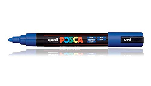 uni-ball Posca 5M 1.8-2.5 mm Bullet Shaped Markers, Blue Ink, Pack of 1