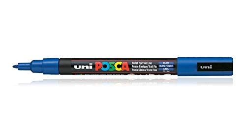 uni-ball Posca 3M 0.9-1.3 mm Bullet Shaped Marker Pen, Blue Ink, Pack of 1