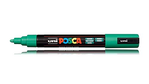 uni-ball Posca 5M 1.8-2.5 mm Bullet Shaped Markers, Green Ink, Pack of 1