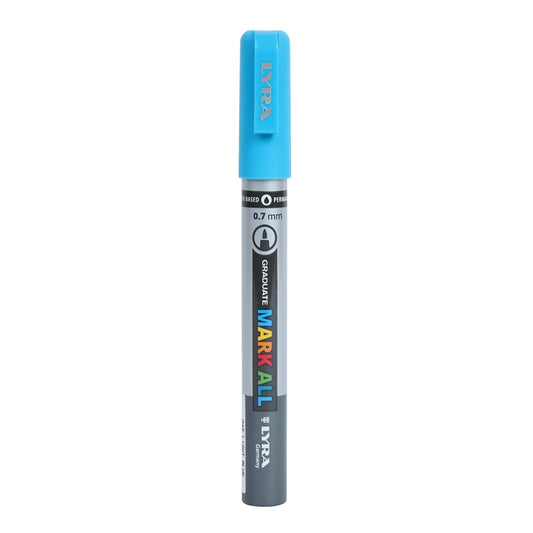 Lyra Graduate Mark All 0.7mm Permanent Art Marker , Light Blue, Pack of 1