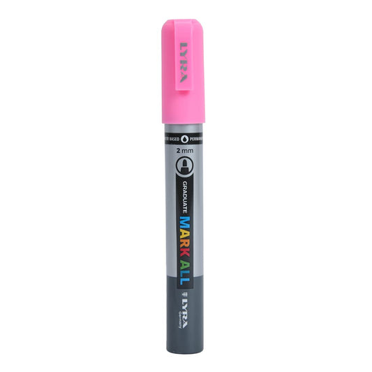 Lyra Graduate Mark All 2.0mm Permanent Art Marker , Neon Pink, Pack of 1