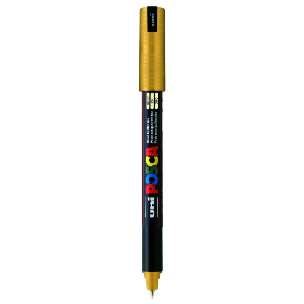 uni-ball Posca PC-1MR 0.7 mm Extra-Fine Tip Markers, Golden Ink, Pack of 1