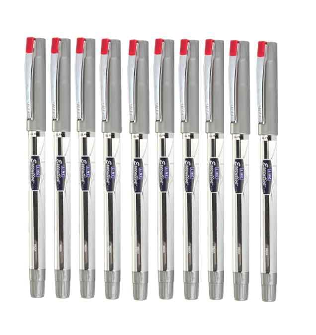 Linc Executive Sharpline SL-500 0.55mm Gel Pen, Red Ink, Pack Of 10