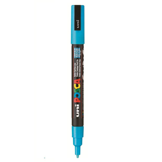 uni-ball Posca 3M 0.9-1.3 mm Bullet Shaped Marker Pen, Light Blue Ink, Pack of 1