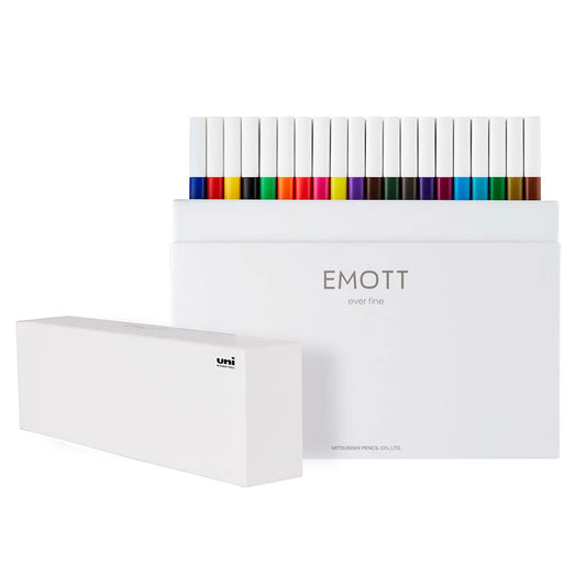 uni-ball Emott SY40 Water Based Fineliner Pens Set 8 Unique Color Groups, Multicolour Ink, Set of 40