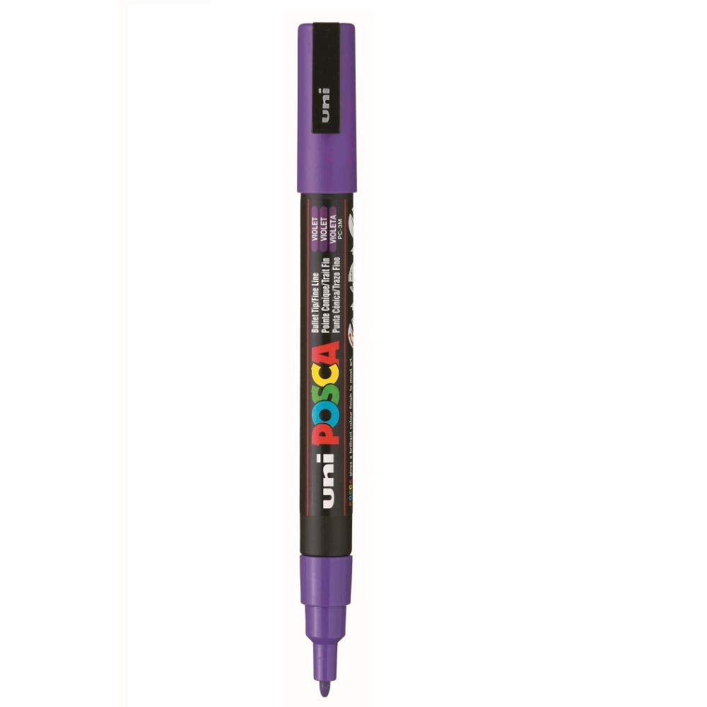 uni-ball Posca 3M 0.9-1.3 mm Bullet Shaped Marker Pen, Violet Ink, Pack of 1