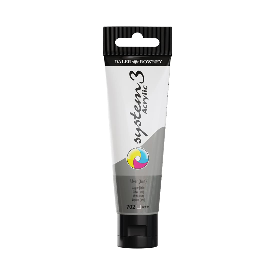 Dlaer Rowney System3 Acrylic Colour Paint Plastic Tube, 150ml, Silver Imit, Pack Of 1