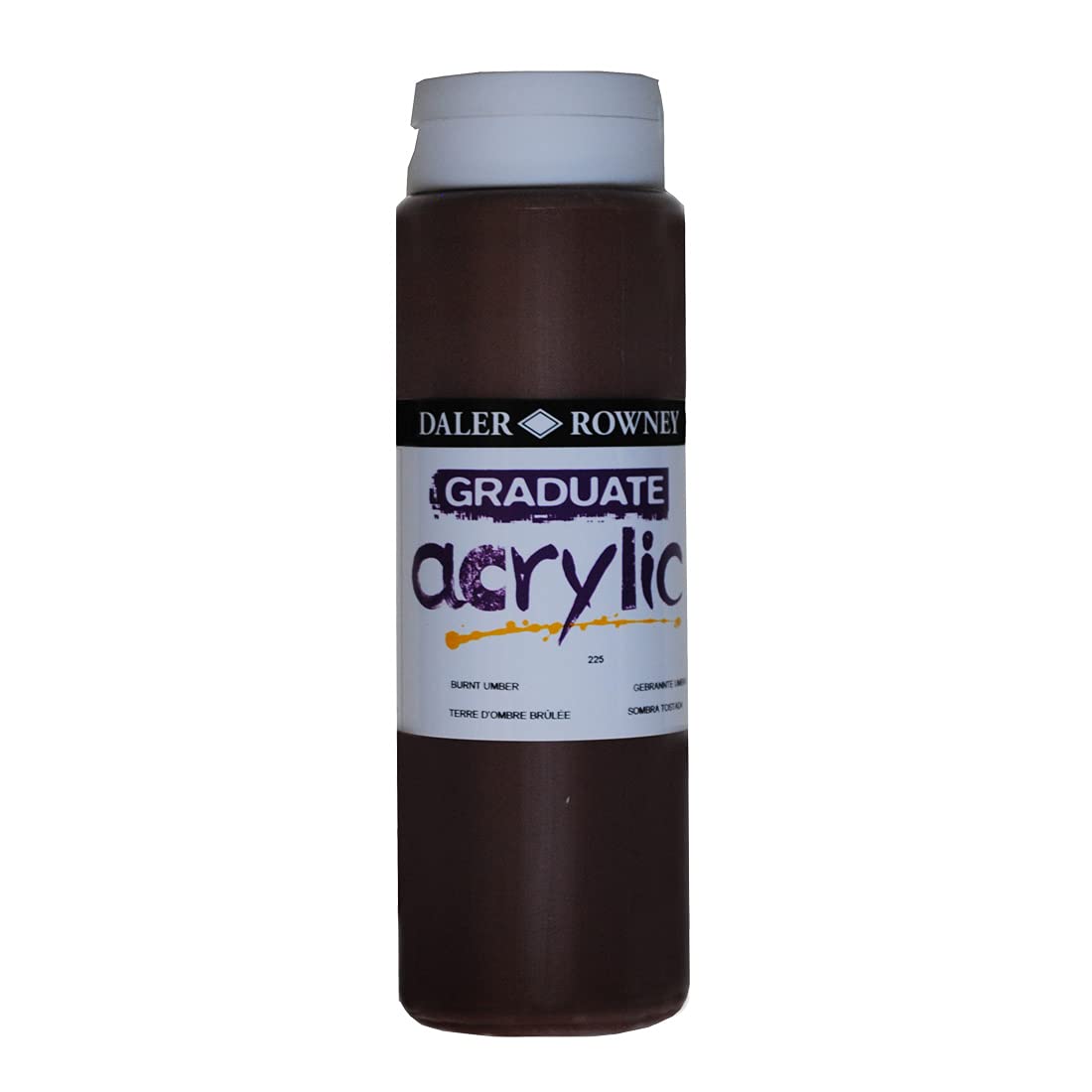 Dlaer Rowney Graduate Acrylic Colour Paint Tube, 500ml, Burnt Umber, Pack Of 1