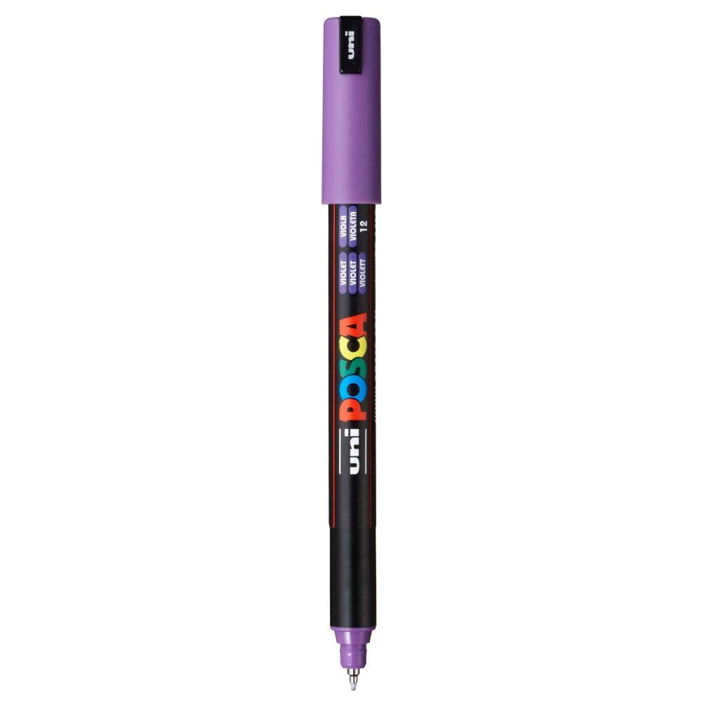 uni-ball Posca PC-1MR 0.7 mm Extra-Fine Tip Markers, Violet Ink, Pack of 1