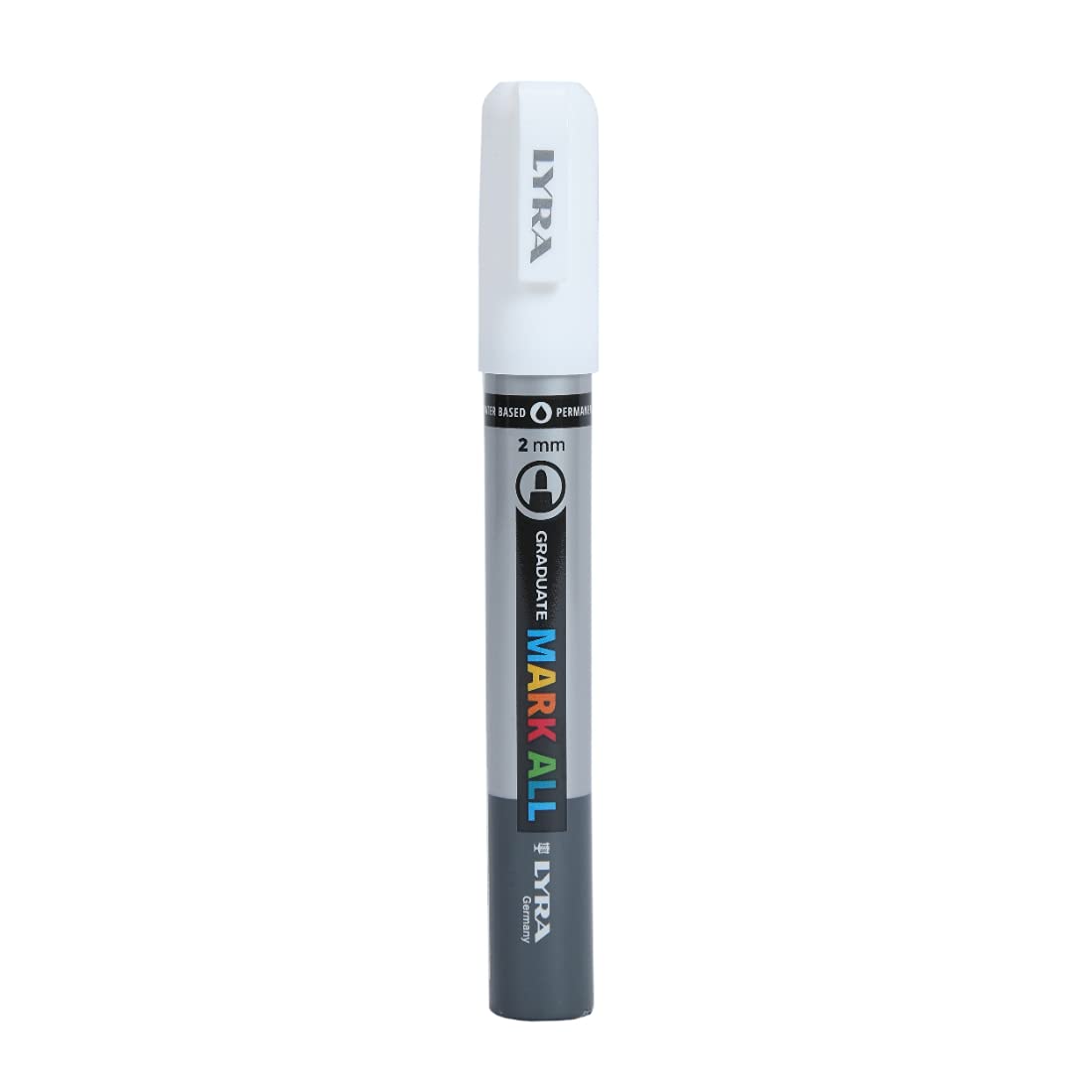 Lyra Graduate Mark All 2.0mm Permanent Art Marker , White, Pack of 1