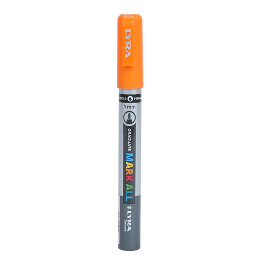 Lyra Graduate Mark All 1.0mm Permanent Art Marker , Orange, Pack of 1