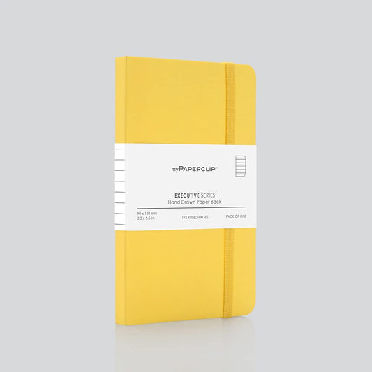 myPAPERCLIP Executive Series Notebook, 240 Pages A5, Ruled, Yellow, Pack Of 1