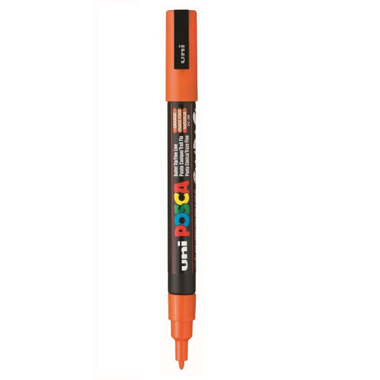 uni-ball Posca 3M 0.9-1.3 mm Bullet Shaped Markers, Orange Ink, Pack of 1