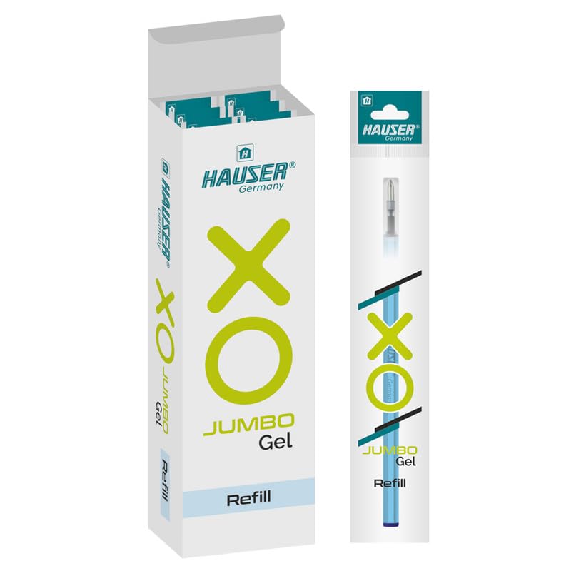 Hauser XO Jumbo Gel Pen Refill Box Pack, Blue Ink