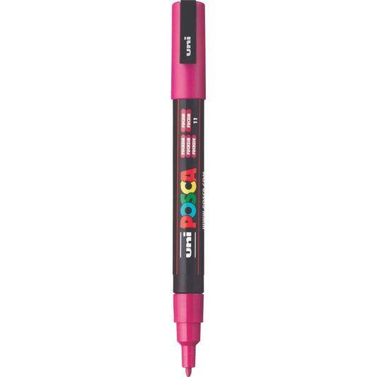 uni-ball Posca 3M 0.9-1.3 mm Bullet Shaped Marker Pen, Fuchsia Ink, Pack of 1