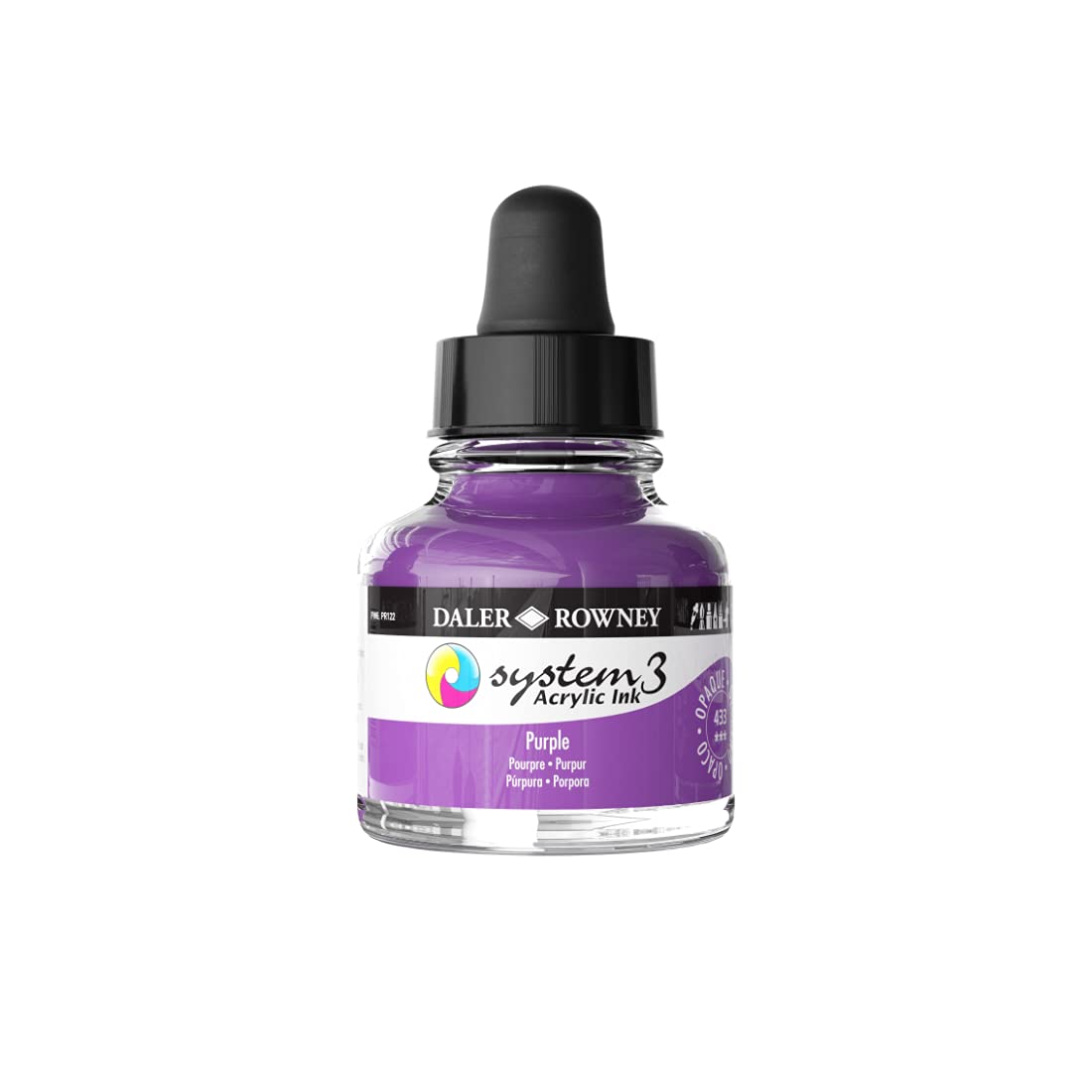 Dlaer Rowney System3 Acrylic Colour Ink Bottle, 29.5ml, Purple, Pack Of 1