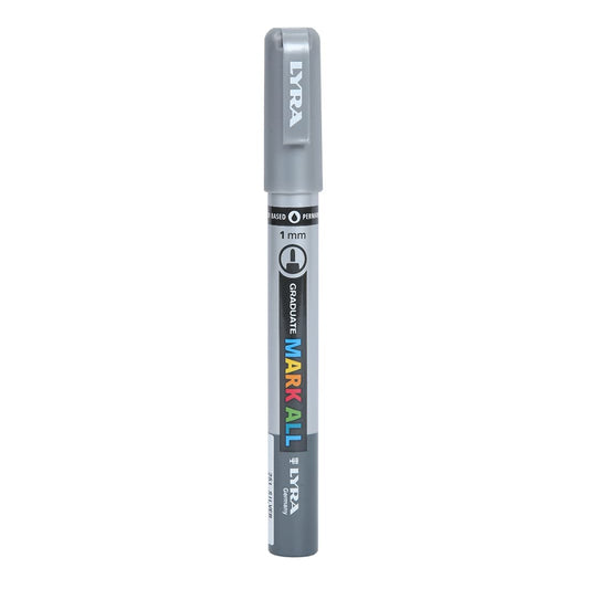 Lyra Graduate Mark All 1.0mm Permanent Art Marker , Silver, Pack of 1