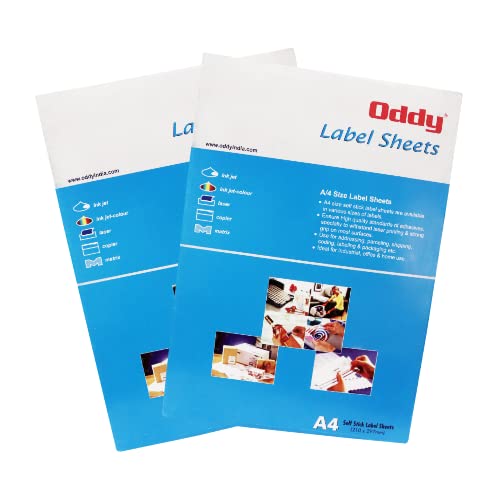 Oddy A4 self stick paper label, ST-16A4100, 16 Label/ Sheet, 100 sheets pack