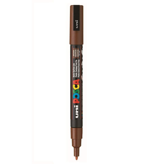 uni-ball Posca 3M 0.9-1.3 mm Bullet Shaped Marker Pen, Brown Ink, Pack of 1