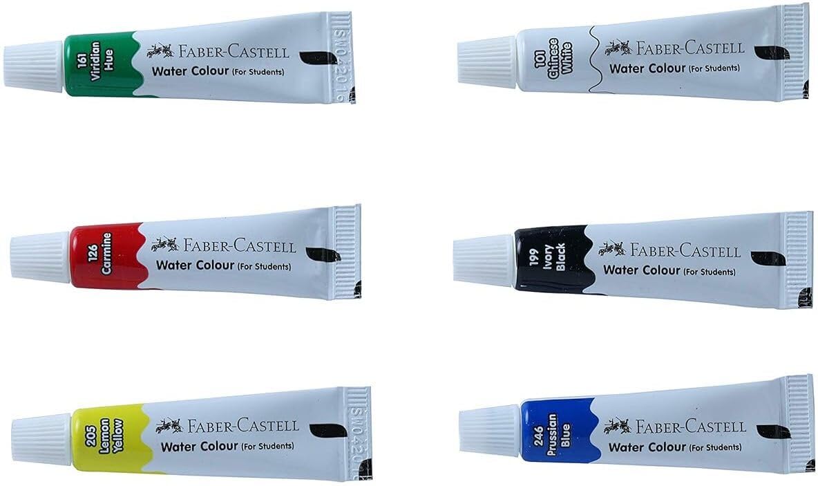 Faber-Castell 1400098 Water Colour in 5ml Tubes Assorted Set 6