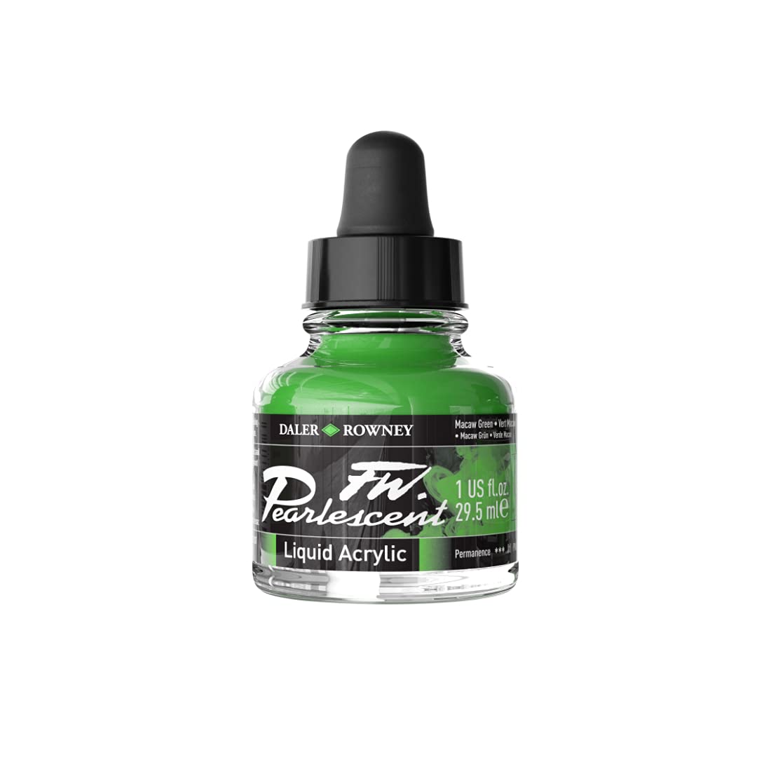 Dlaer Rowney FW Pearlescent Ink Bottle, 29.5ml, Macaw Green, Pack Of 1