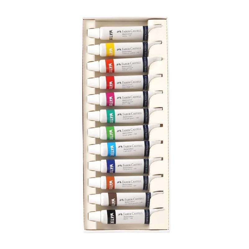 Faber-Castell 1420099 Water Colour 12 Assorted Shades in 5ml Tube