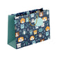 PaperPep Blue Cute Cartoon Animal Pattern Print 9"X4"X7" Gifting Paper Bag