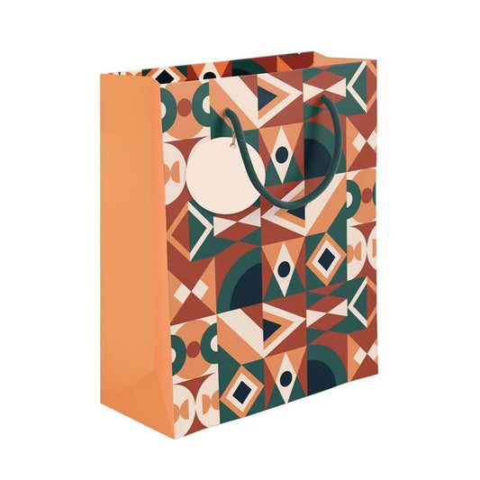 PaperPep Orange Abstract Pattern Print 10"X4.75"X13.75" Gifting Paper Bag