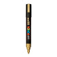 uni-ball Posca 5M 1.8-2.5 mm Bullet Shaped Markers, Gold Ink, Pack of 1