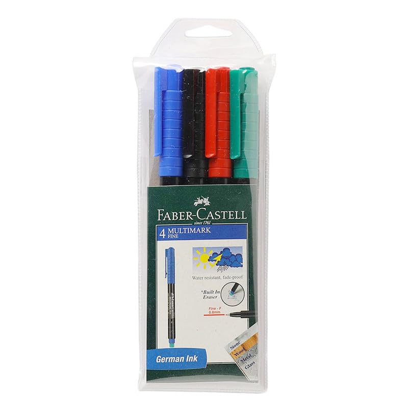 Faber-Castell Fine Multi-Marker - Pack of 4 (Assorted)