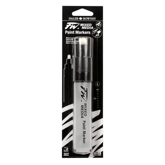 Dlaer Rowney FW 3-6mm Mixed Media Paint Marker Set, 1 x Large Barrel, Round Nibs, Black, Pack Of 1