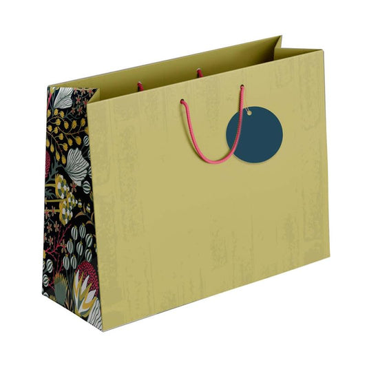 PaperPep Green Floral Side Print 10"X4.75"X13.75" Gifting Paper Bag