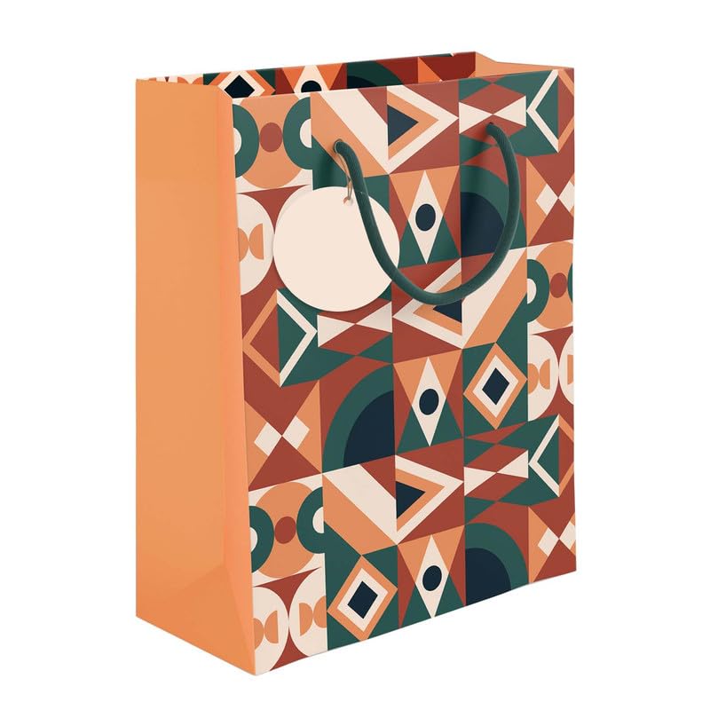 PaperPep Orange Abstract Pattern Print 12.5"X4.75"X17" Gifting Paper Bag