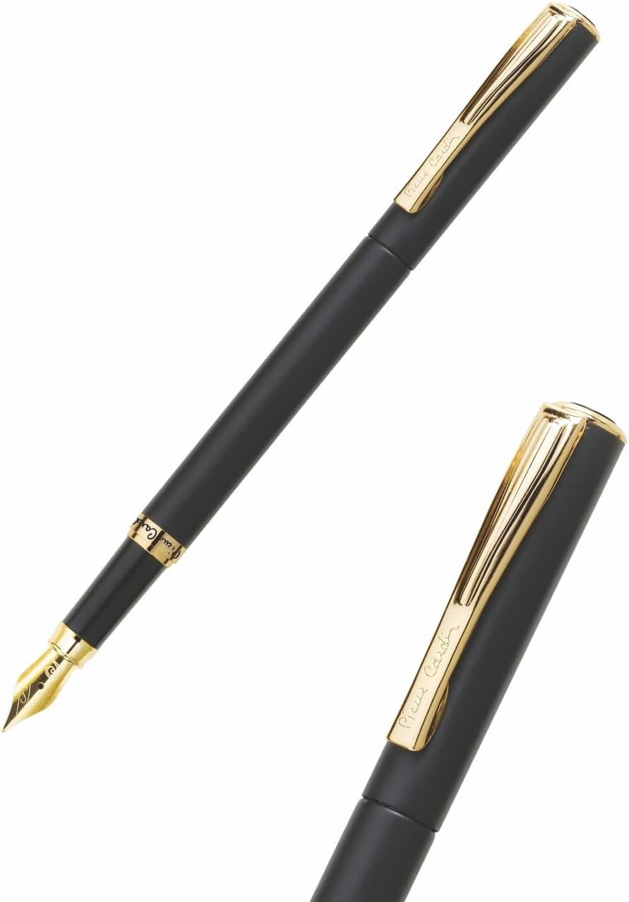 Pierre Cardin Golden Eye Matte Black Finish Exclusive Fountain Pen , Blue Ink, Pack Of 1