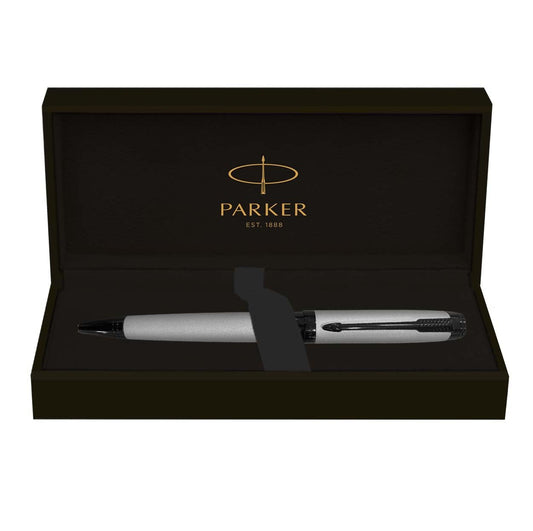 Parker Premium Ambient Dark Grey Black Metal Trim Ball Pen, Blue Ink, Pack Of 1