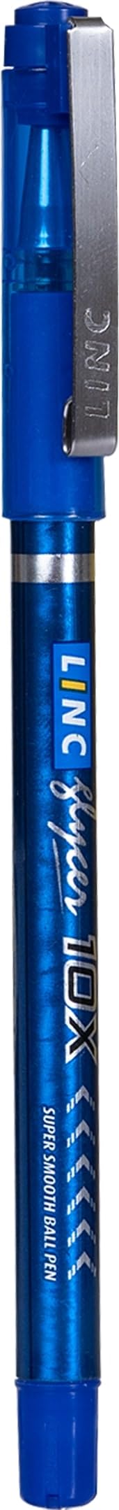 Linc Glycer 10X Ball Pen, Blue Ink, Pack Of 10 Pens