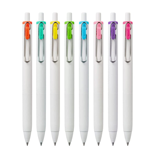 Uni-Ball One Dream Umn S 0.7 Mm Retractable Gel Pen, White Body Multicolor Ink, Pack Of 8