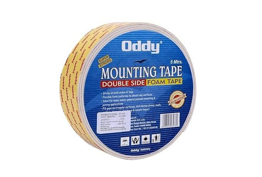 Oddy Foam Tape - (FT-48) - 48mm (2") x 5 Mtrs Roll - Double Side Mounting Tape