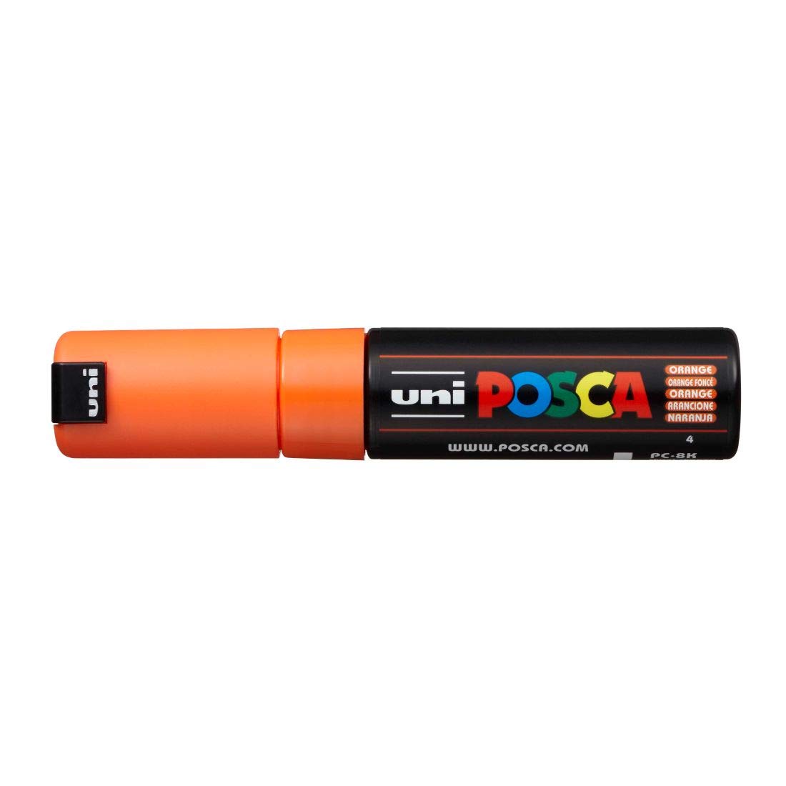 uni-ball Posca PC-8K 8.0 mm Bold Point Chisel Shaped Marker Pen, Orange Ink, Pack of 1