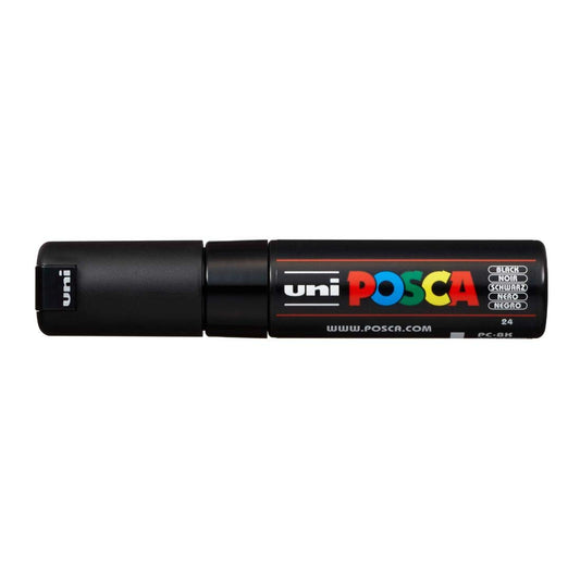 uni-ball Posca PC-8K 8.0 mm Bold Point Chisel Shaped Marker Pen, Black Ink, Pack of 1