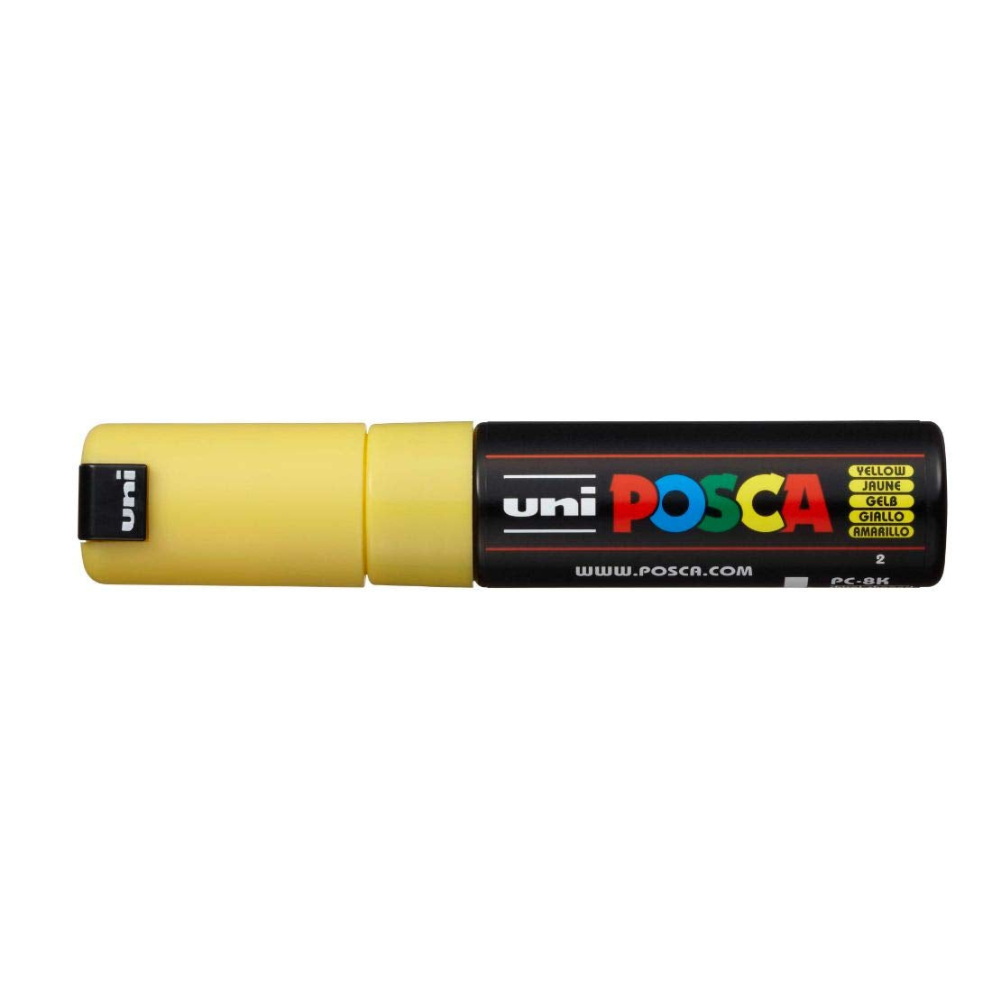 uni-ball Posca PC-8K 8.0 mm Bold Point Chisel Shaped Marker Pen, Yellow Ink, Pack of 1