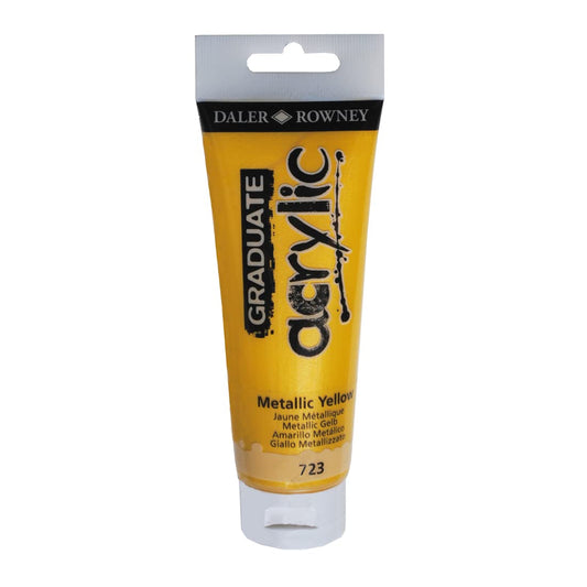 Daler Rowney Graduate Acrylic Colour Paint Tube, 120ml, Metallic Yellow, Pack Of 1