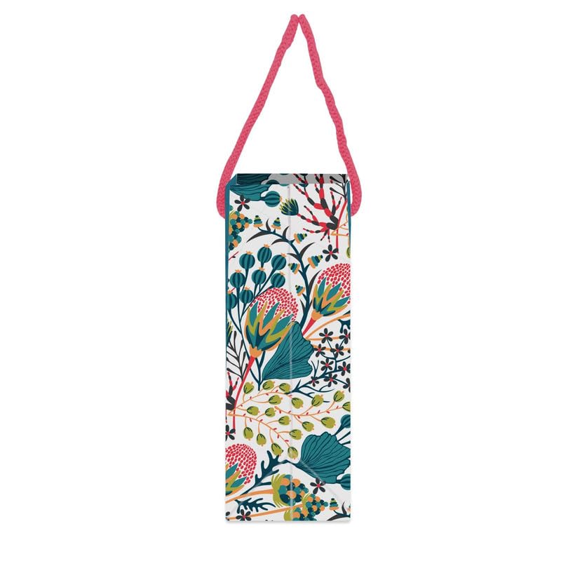 PaperPep Blue Floral Side Print 7"X4"X9" Gifting Paper Bag