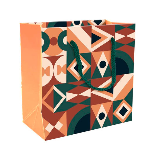 PaperPep Orange Abstract Pattern Print 6"X3"X6" Gifting Paper Bag